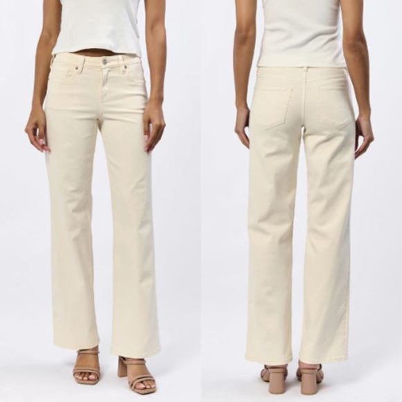 NWT Dear John Taylor Denim Mid Rise Straight Leg Jeans Wheat Women's Size 25 - Picture 1 of 7